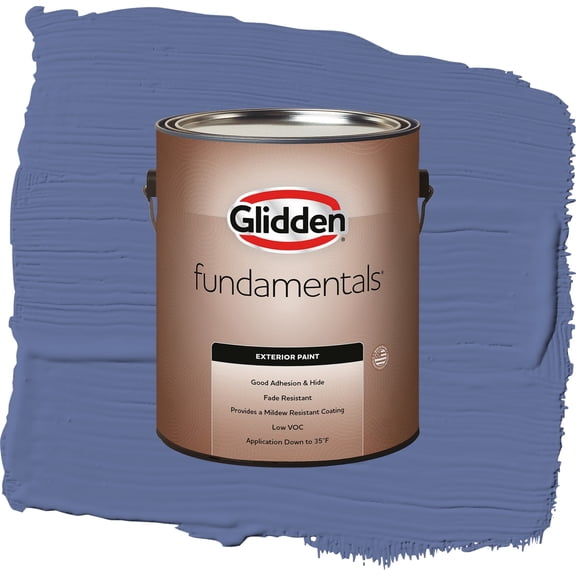 Glidden Fundamentals Blueberry Patch / Blue, Satin Exterior Paint, 1 Gallon