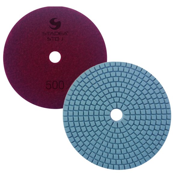 Stadea PPW257D Diamond Polishing Pads 5" For Concrete Terrazzo Marble Granite Countertop Floor Wet Polishing, Grit 500 - Pack of 10