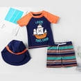 thumbnail image 2 of NOLDARES Boys Two Piece Swimsuit Toddler Boy Swimwear Rash Guard Bathing Suit Kids Color Block Swimsuit Set(Orange,XXL), 2 of 5
