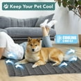 thumbnail image 2 of PetAmi Cooling Mat for Dog, Premium Pet Cooling Blanket for Crate Kennel, Indoor Cat Cool Sleeping Pad, Q-MAX Cold Sofa Couch Cover for Summer, Gray/Light Grey, Medium (29x40), 2 of 8