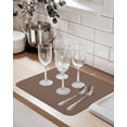 thumbnail image 2 of Dish Drying Mat for Kitchen Counter Solid Color Drying Pad Absorbent Drying Mats for Countertops Sinks Draining Racks Brown Reversible Drainer Kitchen Accessories 18x24 Inch, 2 of 7