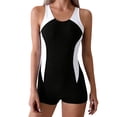 thumbnail image 2 of Mceream Women's Splicing Swimsuit Casual Piece Swimsuit White XXXL, 2 of 5
