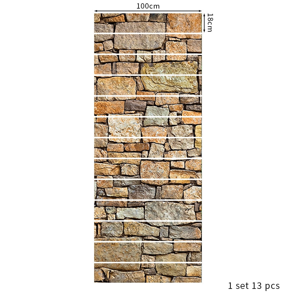 Stone Pattern Stairs Sticker, Peel and Stick Staircase Decals Self Adhesive Vinyl Stair Decals Wall Sticker for House Stairs Decoration