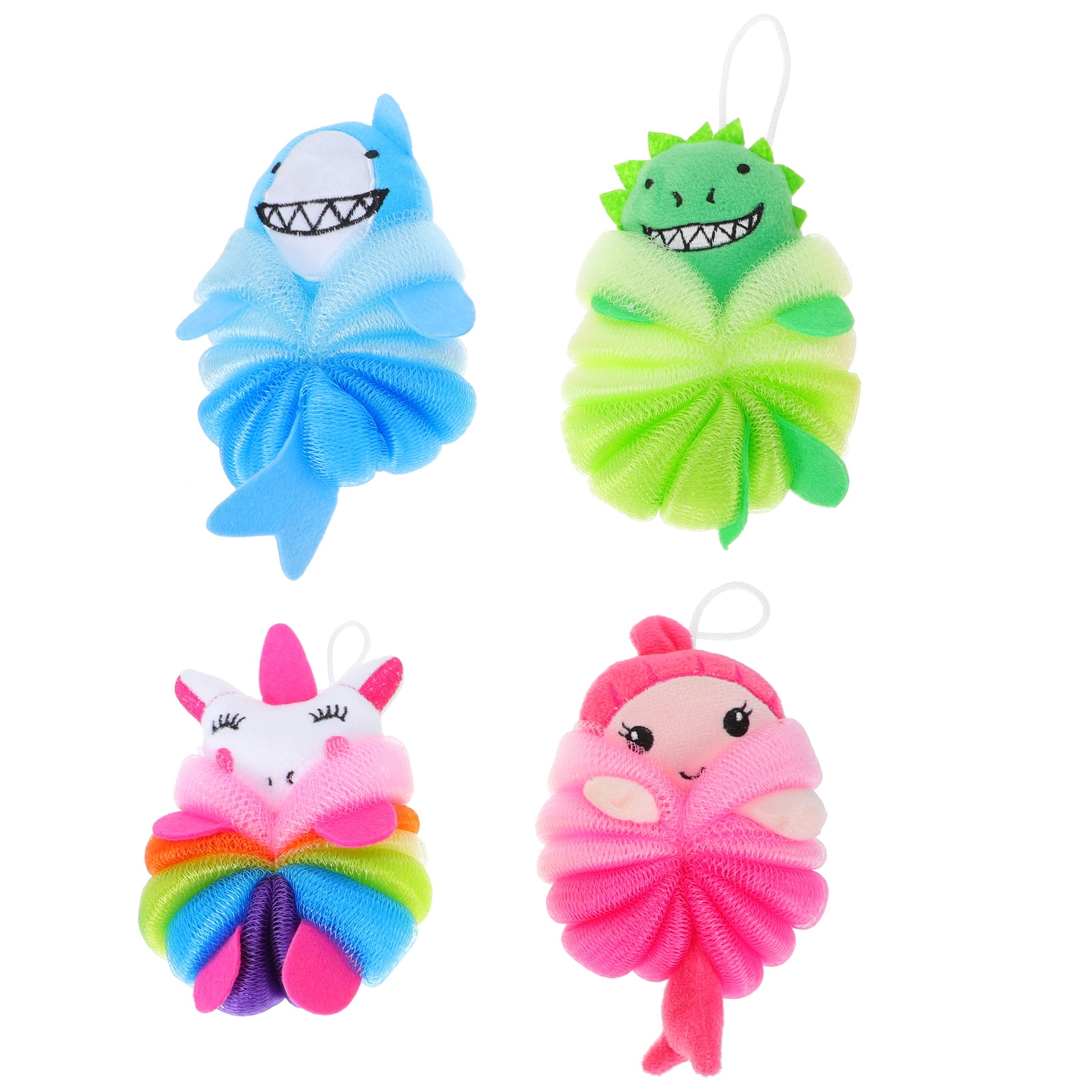 Bath Shower Scrubber Sponge Kids Pouf Loofah Exfoliating Body Bathing