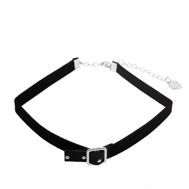 Gargantilla de cuero PU, hippie boho, collar de gargantilla negra con capas de cuero sintético, regalo de joyería para mujeres, niñas