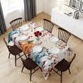 thumbnail image 6 of Orange Blue Pumpkin Fall Table Cloth Waterproof Tablecloths, Thanksgiving Eucalyptus Leaves Rustic Tablecloth Dining Table Cover for Kitchen Party Tabletop Outdoor, Rectangle Tablecloth 54x108 Inch, 6 of 9