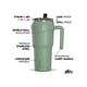 thumbnail image 2 of Termo Hydrapeak Roadster de 40 oz con Asa y Popote Salvia, 2 of 7
