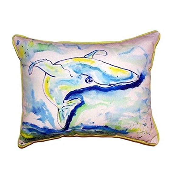 Betsy Drake SN497 11 x 14 in. Blue Whale Small Indoor & Outdoor Pillow
