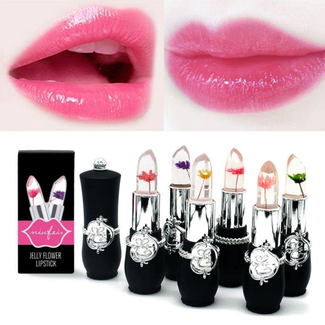 Jelly Lipstick Mingfa Flower Waterproof Long Lasting Lipstick Lip Gloss Temperature Color Changing Moisturizing Lip Balm for Women Girls A