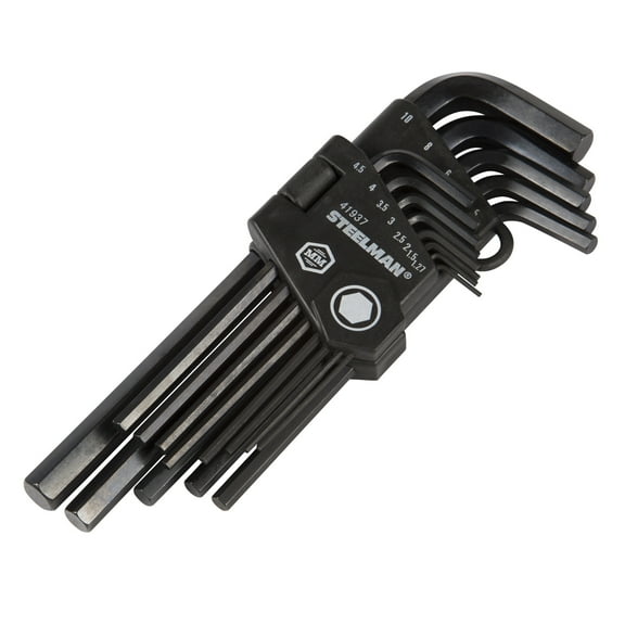 STEELMAN 41937 13-Piece Long Arm Hex Key Wrench Set, Metric (MM)