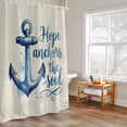 thumbnail image 6 of Blue Anchor Shower Curtains for Bathroom, Watercolor Hope Anchors The Soul Linen Texture Washable Fabric Shower Curtain with Hooks Waterproof Bathroom Decor Sets, 60 x 72 Inches, 6 of 9