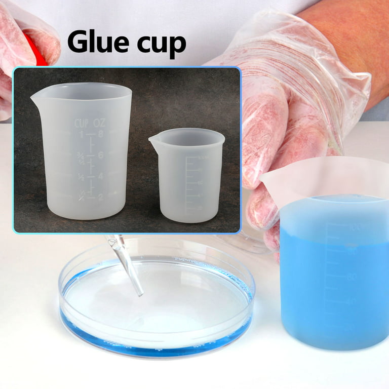 Silicone Measuring Cups, 6 PCS 250Ml/100Ml Nonstick Reusable Silicone  Mixing Cups Durable Easy Clean for Epoxy Resin 