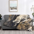 thumbnail image 6 of Throw Blanket for Couch Sofa and Bed, Graceful Snow Leopard Soft Plush Throw Blanket, Fuzzy Cuteness Comfy Warm Washable Flannel Blanket Throws for All Season, 6 of 8