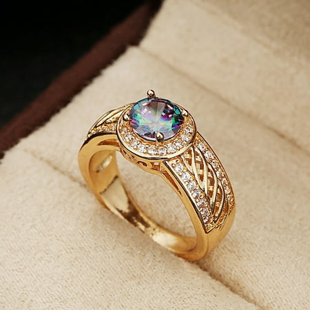 Bridal Party Jewelry Gifts - Directer Shiny Hollow Zircon Inlaid Jewelry Women Proposal Bridal Finger Ring Party Gift