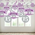 thumbnail image 3 of Big Dot of Happiness Quinceanera Purple - Sweet 15 - Birthday Party Hanging Decor - Party Decoration Swirls - Set of 40, 3 of 8