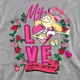 thumbnail image 2 of Hey Arnold Valentine's Day Helga I Hate You But Love You Unisex Adult Crewneck Sweatshirt, 2 of 5