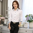 thumbnail image 4 of señoras tops escuela blusa moda manga larga cuello turn-down formal elegante blusapangjing, 4 of 4