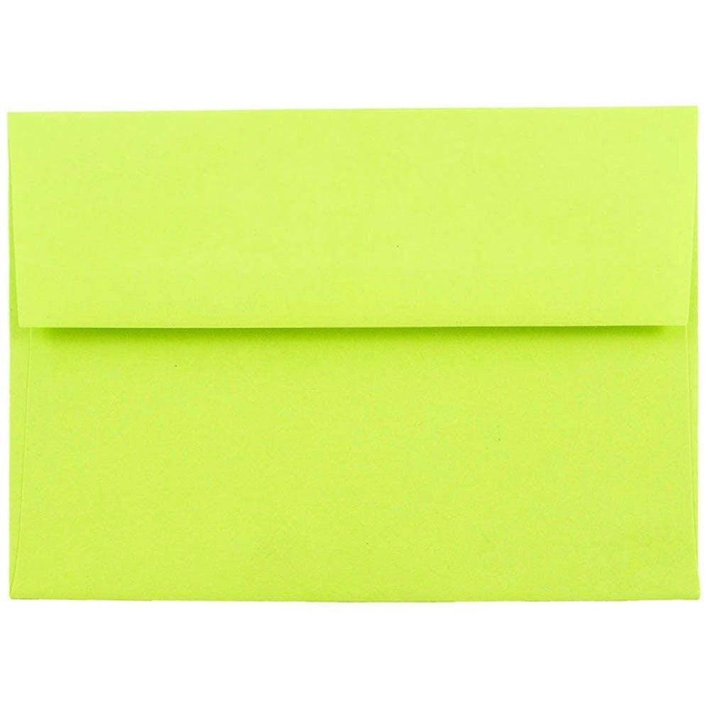 JAM A6 Envelopes, 4 3/4 x 6 1/2, 50/Pack, Ultra Lime Green Walmart