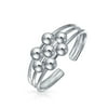 Bali Style Ball Bead Midi Split Wire Band Toe Ring Silver Sterling