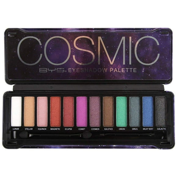 Paleta de sombras de ojos BYS Cosmic 12 Shades Shimmer con espejo