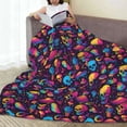 thumbnail image 6 of Pofeuu colorful Skull Retro Print Ultra-Soft Micro Fleece Blanket,for Bed Or Sofa,All Season Throw Blankets Flannel Blanket-40"x30", 6 of 7