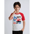 thumbnail image 4 of Rimyaw Boys Patriotic Raglan Tee, 4th of July Car Graphic Shirt for Toddler Little Boys, Red Sleeve Summer Top, 2T-7T, 4 of 7