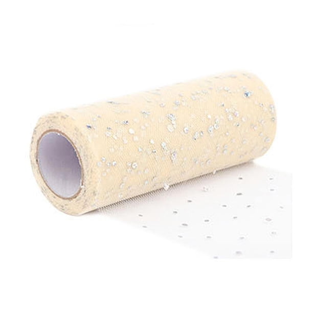 Jikaix 1 Rollo de Adorno de Purpurina Rollo de Tul Sin Olor Red Hilado Decoraciones de Guirnalda Cinta Transparente para Interiores