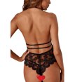 thumbnail image 4 of VISgogo Body sexy para mujer, peluches sin mangas con cuello en V profundo de color sólido, azul marino/negro/rojo VISgogo  moda, 4 of 9