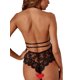 thumbnail image 4 of VISgogo Body sexy para mujer, peluches sin mangas con cuello en V profundo de color sólido, azul marino/negro/rojo VISgogo moda, 4 of 9