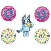 Bluey 4th Fourth Pink Happy Birthday Party Balloons Decorations Supplies Puppy Dog