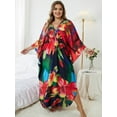 thumbnail image 6 of Edolynsa Caftans for Women Plus Size Swimwear Kaftan Cover up Loose Fit Beachwear Moomoo House Dress Summer Outfit, 6 of 10