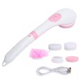 thumbnail image 4 of Cepillo De Baño Eléctrico De Limpieza Con 5 Cepillos, Cabezal Multifunción, Largo, Masaje, 6 Engranajes Ajustables, Color Rosa, 4 of 7