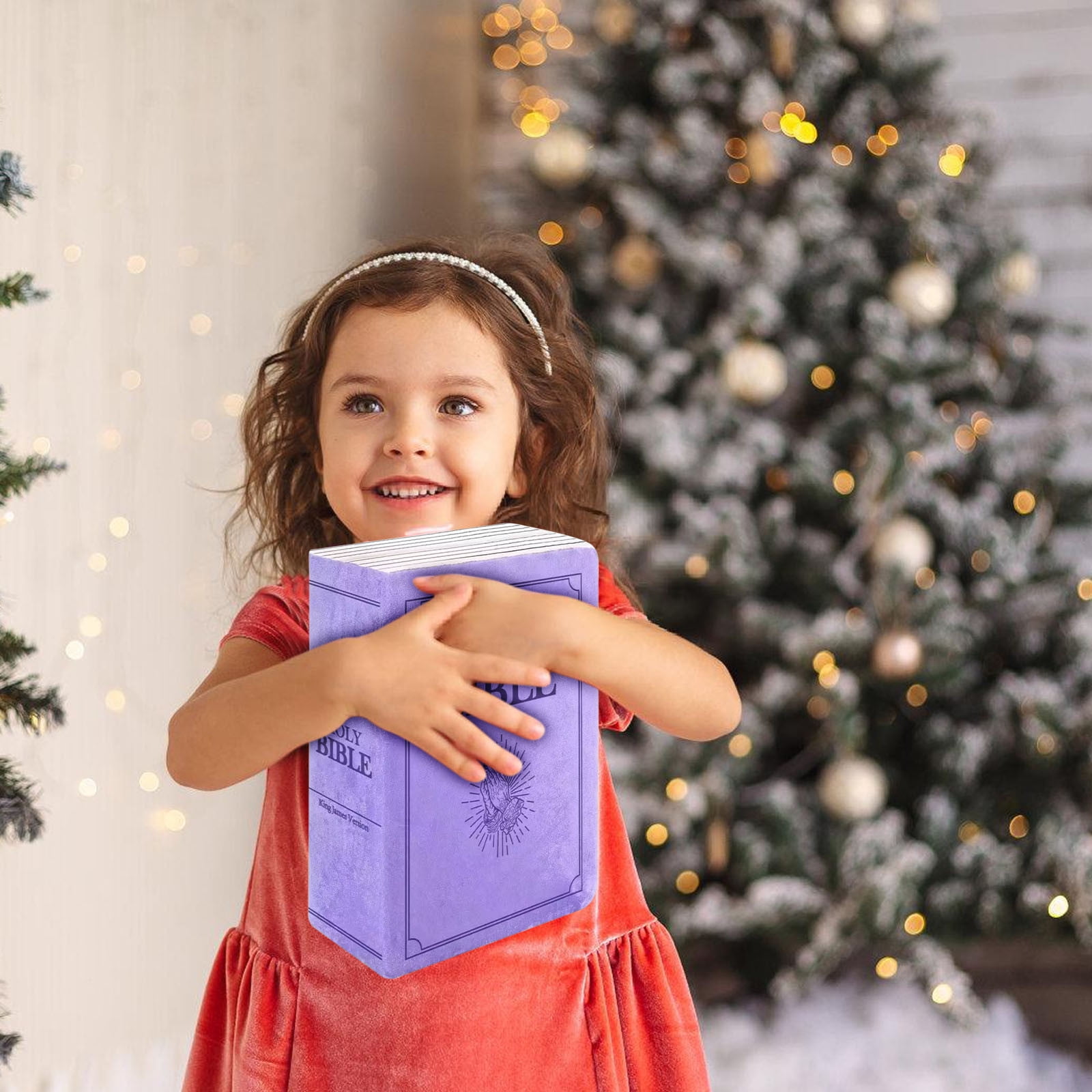 Children's Plush Toy Throw Pillows, Christmas holiday Bible Book Pillow that Opens, Home Living Room Decorative Pillow, Kids Pillow, for Bedroom Sofa Cushion Chair Couch Bed, 13"x8.8"x4"