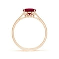 thumbnail image 2 of ANGARA Natural Oval Solitaire 2 ct Ruby Cocktail Ring in 14K Rose Gold for Women (Size-9x7mm) | July Birthstone, Birthday, Anniversary, Jewelry Gift for Women | Natural Ruby Ring, 2 of 9
