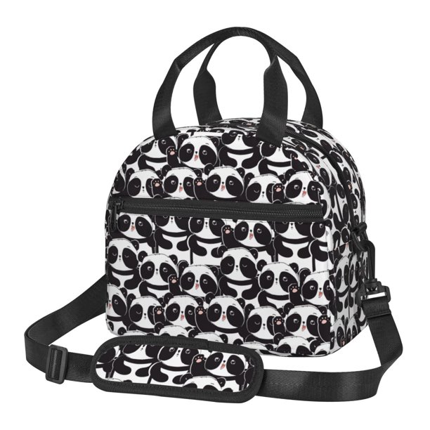 Fotbe Panda Bolsa de Almuerzo con Estampado, Lonchera Aislada, Contenedores de Comida Reutilizables Tipo Cooler a Prueba de Fugas