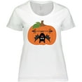 thumbnail image 3 of Inktastic Halloween Pumpkin Funny Bat Women's Plus Size T-Shirt, 3 of 5