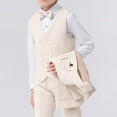 thumbnail image 3 of SHTXOZHI Toddler Boys Gentleman Outfit Long Sleeve Jacket Bowtie Vest Pants 5Pcs Kids Formal Set, 3 of 6