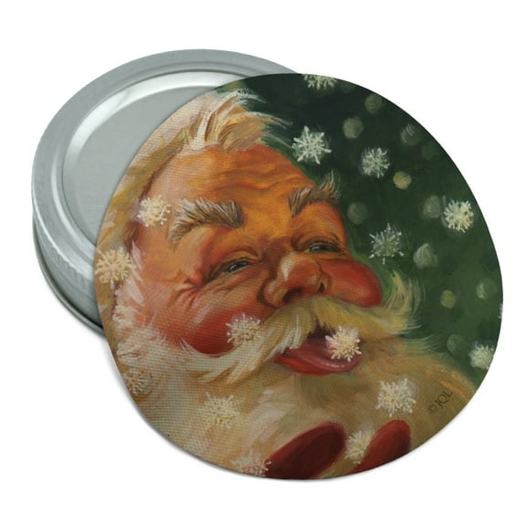 Christmas Holiday Santa Claus Tasting Snowflakes Round Rubber Non-Slip Jar Gripper Lid Opener