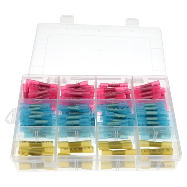Kenally 200 piezas/Kit calor termorretráctil conector a tope portátil desmontable 360 grados anticorrosivo aislante impermeable Terminal Herramientas de reparación de automóviles Kenally VI016037-00B