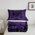 thumbnail image 4 of Purple Black Dragon Comforter Set,Vintage Boho Floral Print Bedding Set,Paisley Pattern Quilt Set Adult Room Decor Exotic Trippy Duvet Insert, 4 of 6