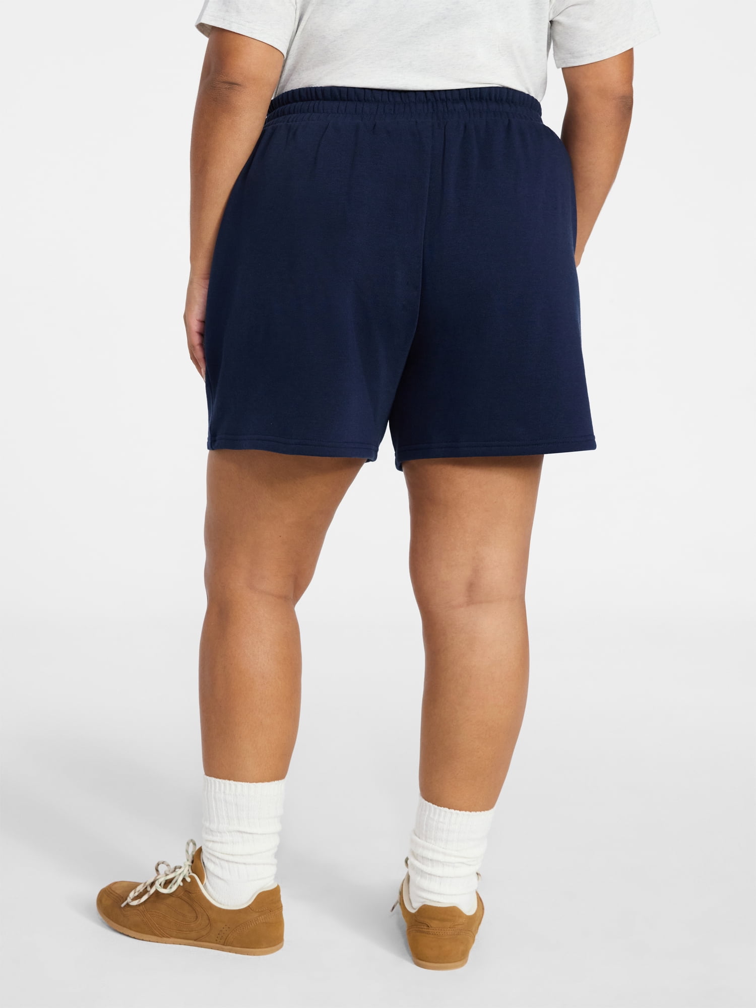 Terra & Sky Women's Plus Size Fleece Shorts with Pockets, Sizes 0X-5X