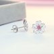 thumbnail image 4 of Aretes de piedra rosa con flor de margarita JAMW 1 par para mujeres y niñas, 4 of 5
