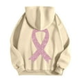 thumbnail image 5 of Yuanlong Womens Hoodies Zip Up Long Sleeve Ribbon Print Drawstring Hoodie Breast Cancer Awareness Jackets With Pockets, 5 of 6