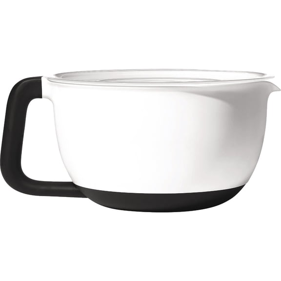 OXO Good Grips 4Qt BPA Free Plastic Batter Mixing Bow with Lid, White — Residential Use, Standard Application