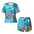 thumbnail image 4 of Picia Corals and Tropical Fish Pajamas Sets for Women Soft Short-Sleeved Pjs with Lounge Shorts Two Piece Sleepwear-, 4 of 9