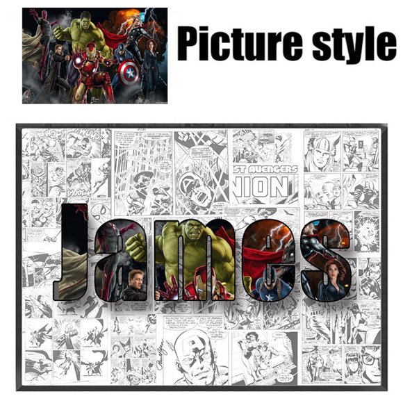 MINISO Personalized NAME Customized Marvel Movie Avengers Wall Art Poster Home Room Decor Canvas Painting Picture Prints Artwork