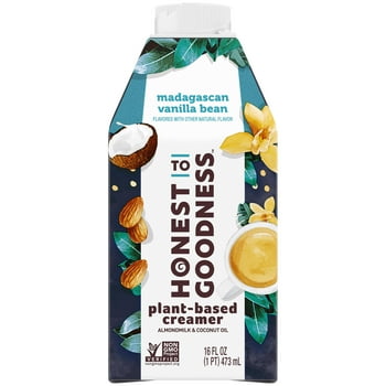 Honest To Goodness, Dairy Free, Madacan Vanilla Bean Coffee Creamer, Made with Almond milk and Coconut Oil, 16oz.