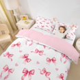 thumbnail image 2 of spefrowx Watercolor Pink Bow Print Duvet Cover Queen for Kids, Kawaii Love Heart Queen Bedding, Pink Reversible, 3 Pieces, 1 Duvet Cover and 2 Pillowcases, 2 of 6