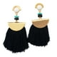 thumbnail image 3 of Pendientes Larga Aretes de Behomio para Mujer Negro, 3 of 4