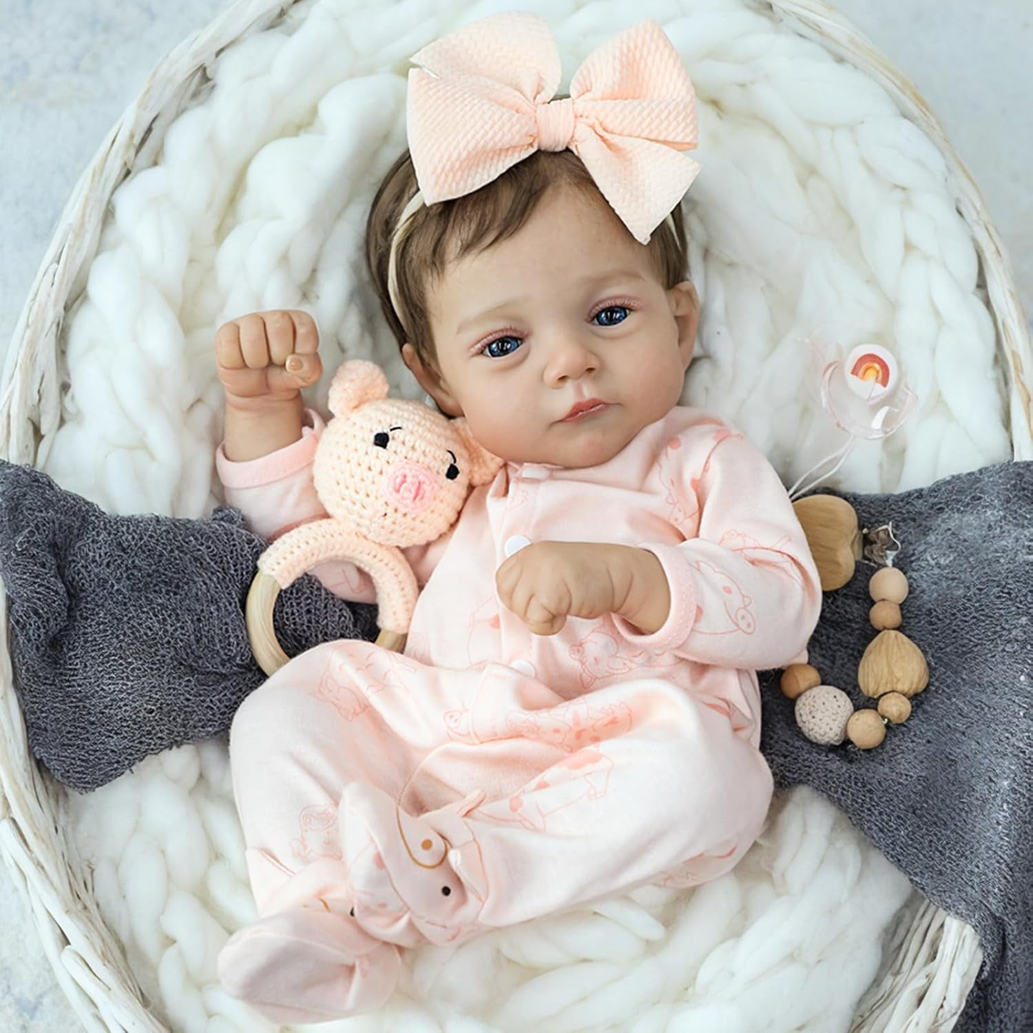 Realistic Reborn Baby Dolls - 18 Inch Lifelike Newborn Baby Dolls Adorable Girl, Real Life Baby Doll with Accessories Reborn for Birthday, Christmas, Education Gift
